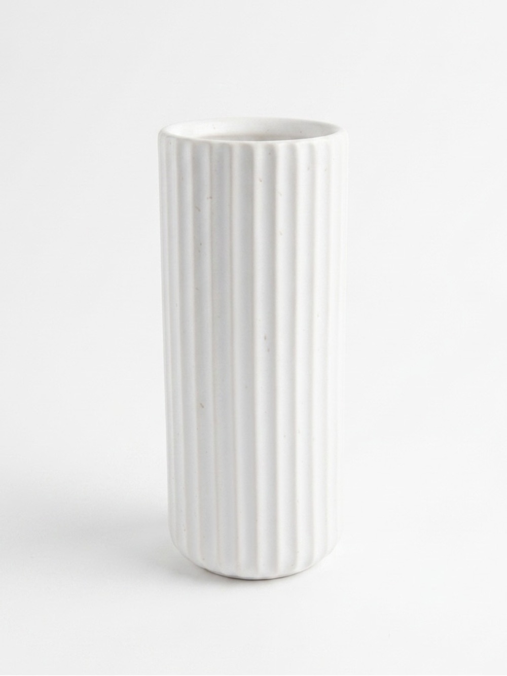 NIB Fable Home Tall Bud Vase in Speckled White